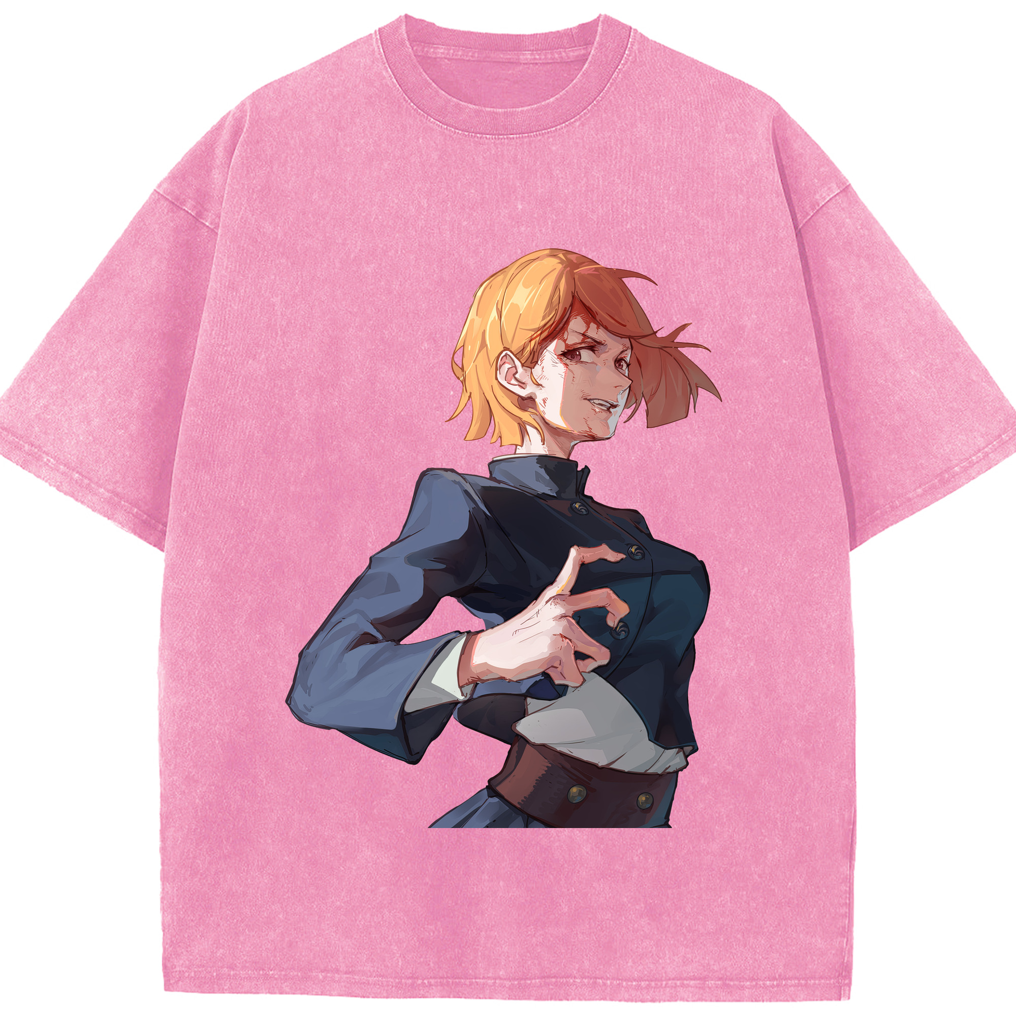 （画像用） 呪術廻戦 Jujutsu Kaisen 綿100% ヴィンテージ風 半袖Tシャツ（フロントプリント）